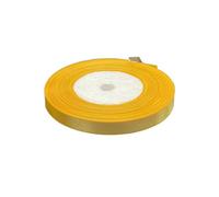 Neel Blue 6mm Champagne Gold Double Sided Satin Polyester Ribbon Roll, 25 Metres