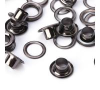 Neel Blue 6mm Chrome Coated Brass Eyelets With Washers, Gunmetal, 100Pcs