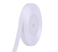Neel Blue 6mm White Double Sided Satin Polyester Ribbon Roll, 25 Metres