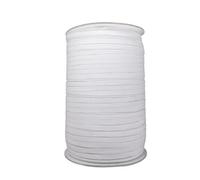 Neel Blue 6mm Wide Flat Elastic Band, Stretchable Elastic Cord Flat Tape, White - 100 Metres