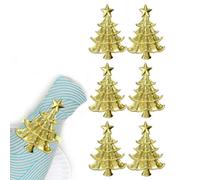 Neel Blue 6Pcs Christmas Napkin Rings Xmas Tree Napkin Holder Serviette Buckle