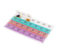 Neel Blue 7-Day Weekly Am/pm Pill Organiser, 28 Compartments Medicine Organiser With Snap Lids