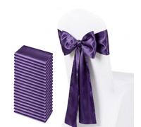 Neel Blue 7" X 108" Dark Purple Satin Chair Sahes - Pack Of 25