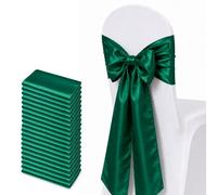 Neel Blue 7" X 108" Emerald Green Satin Chair Sahes - Pack Of 25