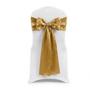 Neel Blue 7" X 108" Gold Satin Chair Sahes - Pack Of 1