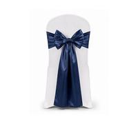Neel Blue 7" X 108" Navy Satin Chair Sahes - Pack Of 1
