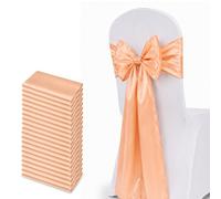 Neel Blue 7" X 108" Peach Satin Chair Sahes - Pack Of 25