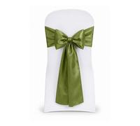 Neel Blue 7" X 108" Sage Green Satin Chair Sahes - Pack Of 1