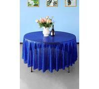 Neel Blue 70 Inch Round Sequin Tablecloth in Royal Neel Blue Royal