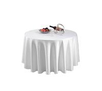 Neel Blue 70" Round Damask Tablecloth, Swirl Pattern Table Cover, 10pcs in White Neel Blue White