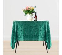 Neel Blue 70" X 70" Square Sequin Tablecloth, Emerald Green