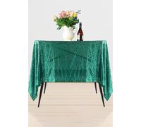 Neel Blue 70" x 70" Square Sequin Tablecloth in Emerald Neel Blue Emerald