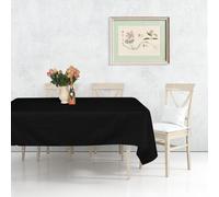 Neel Blue 70"x126" Linen Tablecloth, Premium Polyester Dining Table Cover, Black