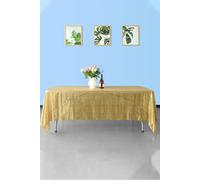 Neel Blue 70x108 Inch Rectangle Sequin Tablecloth in Metallic Gold Neel Blue Metallic Gold