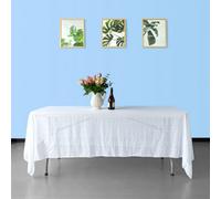 Neel Blue 70X108 Inch Rectangle Sequin Tablecloth, White