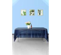 Neel Blue 70x144 Inch Rectangle Sequin Tablecloth in Navy Neel Blue Navy