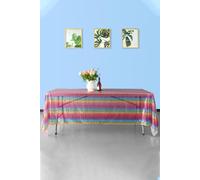 Neel Blue 70x144 Inch Rectangle Sequin Tablecloth Neel Blue Multicolor