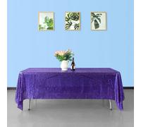 Neel Blue 70X144 Inch Rectangle Sequin Tablecloth, Purple
