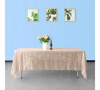 Neel Blue 70X144 Inch Rectangle Sequin Tablecloth, Rose Gold