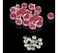 Neel Blue 7mm Diamante Rivets With Pins, Light Pink Crystal Rivets Rhinestone Studs, 10Pcs