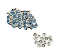 Neel Blue 7mm Diamante Rivets With Pins, Sky Blue Crystal Rivets Rhinestone Studs, 10Pcs