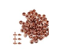 Neel Blue 7mm Double Cap Rivets Leather Rivet, Tubular Metal Studs - 100 Sets in Rose Gold Neel Blue Rose Gold