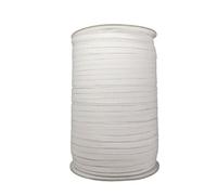 Neel Blue 7mm Wide Flat Elastic Band, Stretchable Elastic Cord Flat Tape, White - 25 Metres
