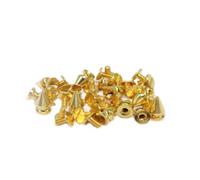 Neel Blue 7mm X 9.5mm Gold Brass Spike Cone Rivet Studs With Screwbacks - 50Pcs