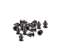 Neel Blue 7mm X 9.5mm Gunmetal Black Brass Spike Cone Rivet Studs With Screwbacks - 50Pcs
