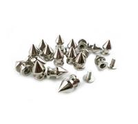 Neel Blue 7mm X 9.5mm Silver Brass Spike Cone Rivet Studs With Screwbacks - 50Pcs