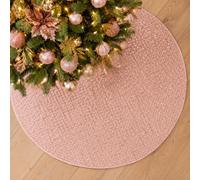 Neel Blue 85Cm Gold Sequin Christmas Tree Skirt, Pink With Hook & Loop - 1Pc