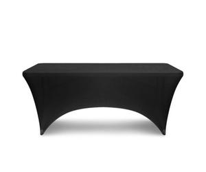 Neel Blue 8Ft Tight Fitted Tablecloth, Rectangle Spandex Patio Table Cover, Black