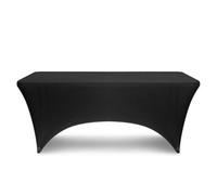 Neel Blue 8Ft Tight Fitted Tablecloth, Rectangle Spandex Patio Table Cover, Black, Pack Of 2