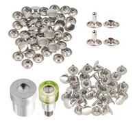 Neel Blue 8mm 100Pcs Double Cap Rivets & Die Set, Silver