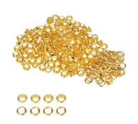 Neel Blue 8mm Brass Eyelets With Washers, Rust-Proof Grommets, Gold - 100Pcs