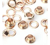 Neel Blue 8mm Chrome Coated Brass Eyelets With Washers, Gold, 100Pcs