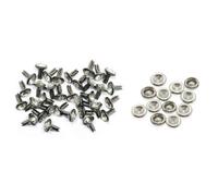 Neel Blue 8mm Diamante Rivets With Pins, Clear With Black Crystal Rivets Rhinestone Studs, 10Pcs