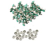 Neel Blue 8mm Diamante Rivets With Pins, Jade Green Crystal Rivets Rhinestone Studs, 10Pcs