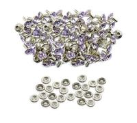 Neel Blue 8mm Diamante Rivets With Pins, Lilac Purple Crystal Rivets Rhinestone Studs, 10Pcs