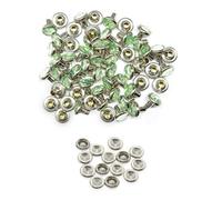 Neel Blue 8mm Diamante Rivets With Pins, Mint Green Crystal Rivets Rhinestone Studs, 10Pcs