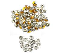 Neel Blue 8mm Diamante Rivets With Pins, Orange Crystal Rivets Rhinestone Studs, 10Pcs