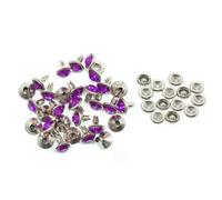 Neel Blue 8mm Diamante Rivets With Pins, Violet Crystal Rivets Rhinestone Studs, 10Pcs