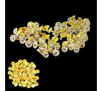 Neel Blue 8mm Flat Diamante Rivets With Pins, Clear Crystal Rivets, Gold, 100Pcs