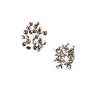 Neel Blue 8mm Silver Single Cap Rivets, Tubular Metal Studs - 100pcs Neel Blue Silver