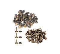 Neel Blue 8mm x 14mm Extra Long Double Cap Studs, Brass Tubular Rivets - 50pcs in Bronze Neel Blue Bronze