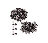 Neel Blue 8mm x 14mm Extra Long Double Cap Studs, Brass Tubular Rivets - 50pcs in Dark Grey Neel Blue Dark Grey