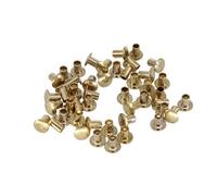 Neel Blue 8mm X 7.5mm Flat Head Single Cap Tubular Rivets For Art And Crafts, Diy Projects, Gold - 100Pcs