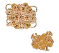 Neel Blue 9.5mm Gold Brass Chicago Screwback Pull Ring Studs Rivet - 10Pcs