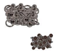 Neel Blue 9.5mm Gunmetal Black Brass Chicago Screwback Pull Ring Stud Rivet, 10Pcs