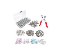 Neel Blue 9.5mm Snap Poppers Ring Fasteners with Plier Tool Kit - 120pcs in Silver Neel Blue Silver